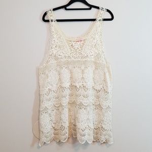 Free people Intimately Lace Ivory Sleeveless Top
